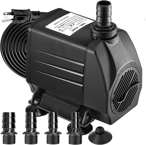 GROWNEER 2 حزم 550GPH مضخة غاطسة 30W مضخة مياه نافورة فائقة الهدوء، 2000 لتر / ساعة، مع رفع عالي 7.2 قدم، 3 فوهات لحوض السمك، خزان الأسماك، البركة، الزراعة المائية، التماثيل in Kuwait