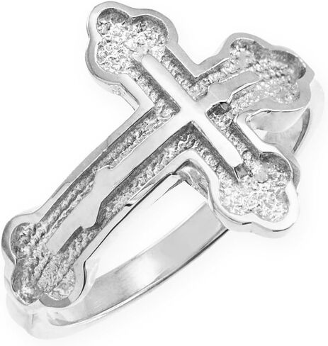 Religious Jewelry Solid 925 Sterling Silver Eastern Orthodox Cross Ring in Saudi Arabia
