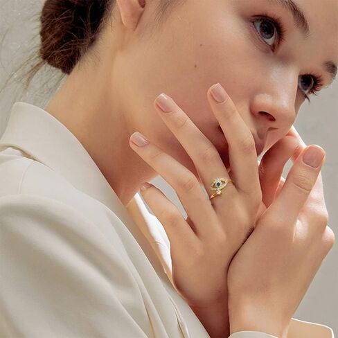 Turkish Evil Eye Rings For Women 14k Gold Plated Protection Spiritual Opening Adjustable Rings Lucky Amulet Wedding Couple Jewelry Gift in Kuwait