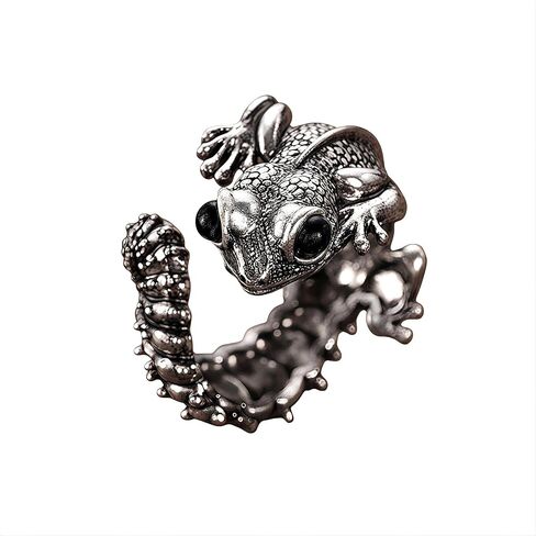 Vintage 3D Lizard Adjustable Open Rings Cute Animal Punk Style Whimsical lizard Rings for Women Funky Animal Gifts for women in Saudi Arabia