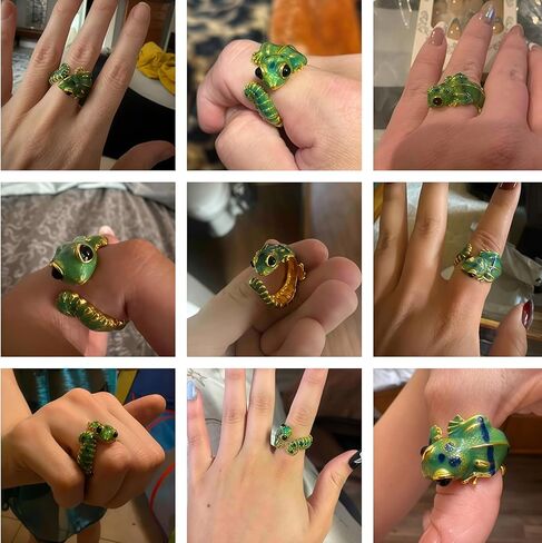 Vintage 3D Lizard Adjustable Open Rings Cute Animal Punk Style Whimsical lizard Rings for Women Funky Animal Gifts for women in Saudi Arabia