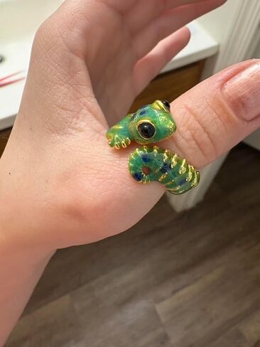 Vintage 3D Lizard Adjustable Open Rings Cute Animal Punk Style Whimsical lizard Rings for Women Funky Animal Gifts for women in Saudi Arabia