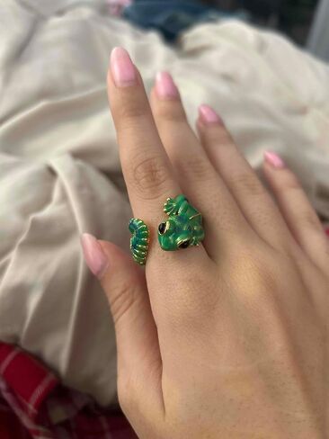 Vintage 3D Lizard Adjustable Open Rings Cute Animal Punk Style Whimsical lizard Rings for Women Funky Animal Gifts for women in Saudi Arabia