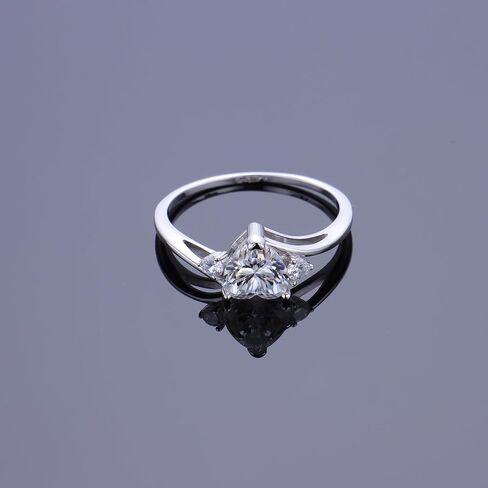 Platium Plated 925 Sterling Silver Heart Moissanite Engagement Ring for Women Girlfriend, Heart Engagement Wedding Ring,Valentine's Day Gift for Women Wife Girlfriend in Saudi Arabia