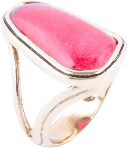 Barse Jewelry Pink Fuchsia Agate and Golden Abstract Ring in Kuwait
