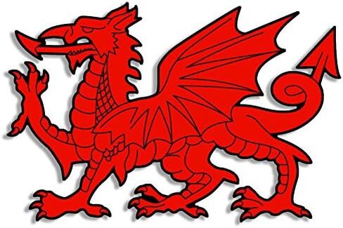 Wales RED Dragon Shaped Sticker (UK Welsh Logo from Flag Vinyl Decal for car or Laptop (3 x 5 inch) in Saudi Arabia