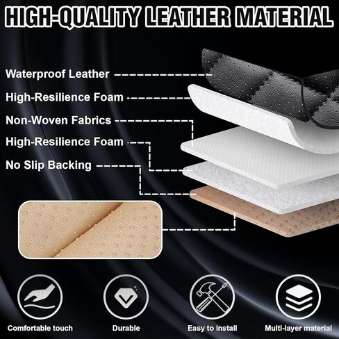 Car Seat Covers for BMW 2000-2026, Waterproof Nappa Leather Car Seat Protector, Comfortable and Anti-Slip Car Seat Cover&Accessories(5 Seats with Headrests/Black Red) in Saudi Arabia