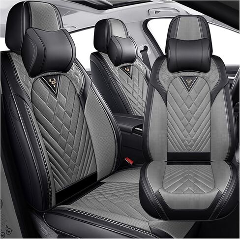 Car Seat Covers for BMW 2000-2026, Waterproof Nappa Leather Car Seat Protector, Comfortable and Anti-Slip Car Seat Cover&Accessories(5 Seats with Headrests/Black Red) in Saudi Arabia