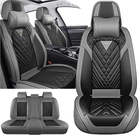 Car Seat Covers for BMW 2000-2026, Waterproof Nappa Leather Car Seat Protector, Comfortable and Anti-Slip Car Seat Cover&Accessories(5 Seats with Headrests/Black Red) in Saudi Arabia