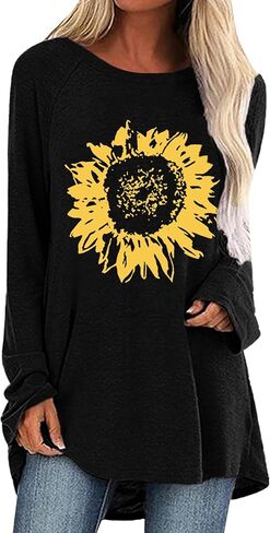 بلوزة تونيك نسائية من Locryz للسراويل الضيقة وقميص كاجوال بأكمام طويلة in Kuwait