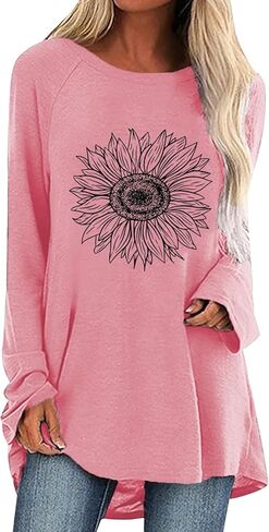 بلوزة تونيك نسائية من Locryz للسراويل الضيقة وقميص كاجوال بأكمام طويلة in Kuwait