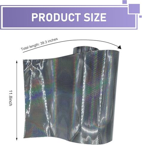 1 PC Car Rear Tail Light Lamp Stickers, 11.8" x 39.3" Auto Self-Adhesive Tail Lights Fog Lights Tint Film Sheet, Universal Honeycomb Type Decal for Car Motorcycle Van Taillight Trim (Black) in Kuwait