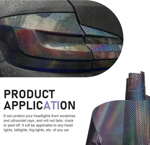 1 PC Car Rear Tail Light Lamp Stickers, 11.8" x 39.3" Auto Self-Adhesive Tail Lights Fog Lights Tint Film Sheet, Universal Honeycomb Type Decal for Car Motorcycle Van Taillight Trim (Black) in Kuwait