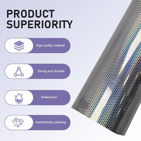 1 PC Car Rear Tail Light Lamp Stickers, 11.8" x 39.3" Auto Self-Adhesive Tail Lights Fog Lights Tint Film Sheet, Universal Honeycomb Type Decal for Car Motorcycle Van Taillight Trim (Black) in Kuwait