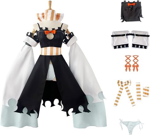 زي تنكري نسائي بأكمام طويلة، طقم إكسسوارات للرقبة، زي حفلات الهالوين in Kuwait