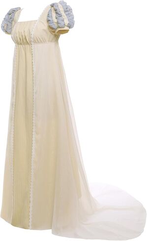 فستان ريجنسي نسائي بخصر إمبراطوري طويل زي عصر ريجنسي in Kuwait