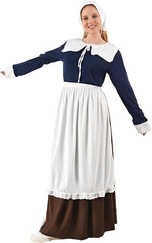 EraSpooky Womens Pilgrim Costume Adult Thanksgiving Day Puritan Outfits in Saudi Arabia