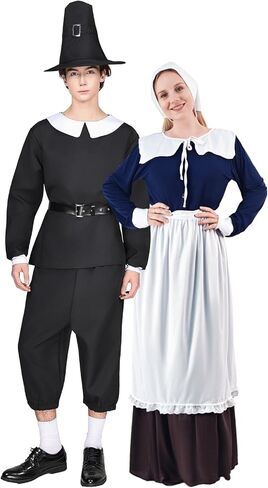 EraSpooky Womens Pilgrim Costume Adult Thanksgiving Day Puritan Outfits in Saudi Arabia