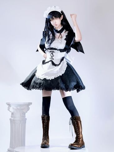miccostumes Women's Costume Maid Cosplay Dress and Waistband with Headband Choker in Saudi Arabia