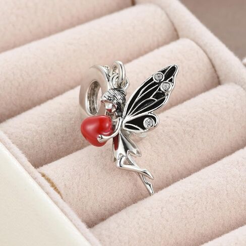 KunBead Flower Fairy Heart Butterfly Dangle Birthday Charms Compatible with Pandora Charm Bracelet for Women in Saudi Arabia