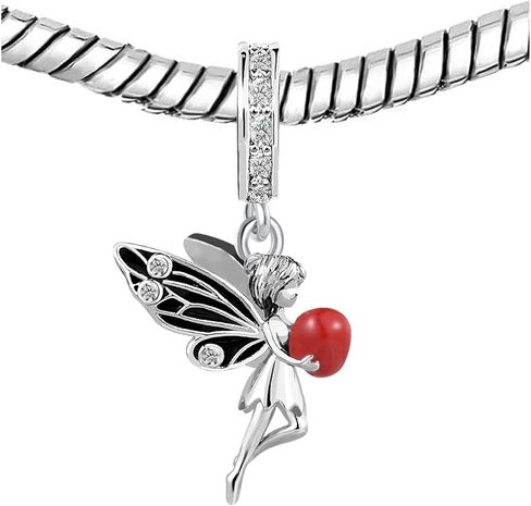 KunBead Flower Fairy Heart Butterfly Dangle Birthday Charms Compatible with Pandora Charm Bracelet for Women in Saudi Arabia