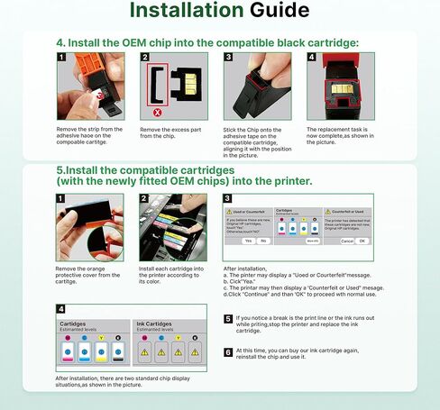 923 Ink Cartridges for HP Printers Compatible for HP 923 Ink Cartridges HP923 for HP Officejet Pro 8130e 8120e 8135e 8139e 8120e 8125e Printers (4 Pack 923 Ink Black Cyan Magenta Yellow Without Chip) in Kuwait