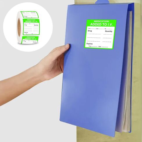 Medication Added to I.V. Veterinary Labels 2 Inch Fluorescent Green Medication Instruction Sticker for Animal Hospitals, Veterinary Clinics, Shelters 500PCS in Saudi Arabia