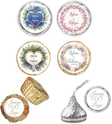 0.75'' Custom Round Candy Stickers Personalized Lables for Party Birthday Wedding Favors Labels Mini Candy Stickers 60-240PCS in Kuwait