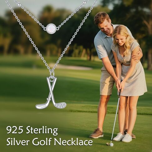 MONGAS Golf Necklace for Women 925 Sterling Silver Golf Necklace Sports Jewelry Christmas Gifts for Women in Saudi Arabia