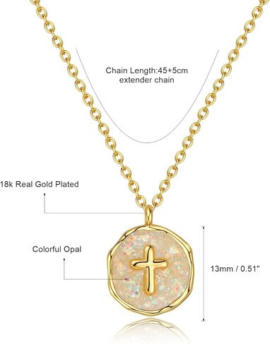 Gold Enamel Mini Cross Necklace Tiny Mother of Pearl Cross Necklace Religious Christian Gift for Baptism First Communion Christmas in Saudi Arabia