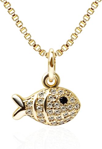 قلادة ذهبية أنيقة للنساء، قلادة قلادة مكعبة زركونيا مطلية بالذهب عيار 14 قيراط، قلادة قلادة على شكل سلحفاة بحرية على شكل سمكة لذيذة، قلادة على شاطئ المحيط، قلادات مجوهرات ذهبية عصرية لطيفة للنساء هدية in Kuwait