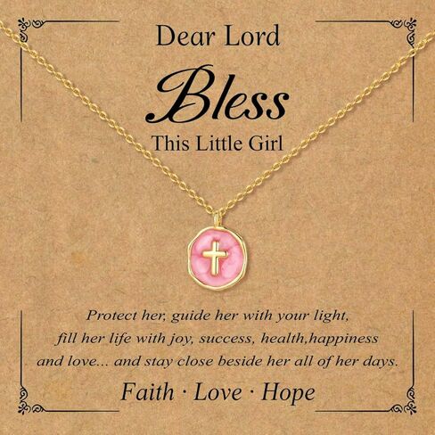 Gold Enamel Mini Cross Necklace Tiny Mother of Pearl Cross Necklace Religious Christian Gift for Baptism First Communion Christmas in Saudi Arabia