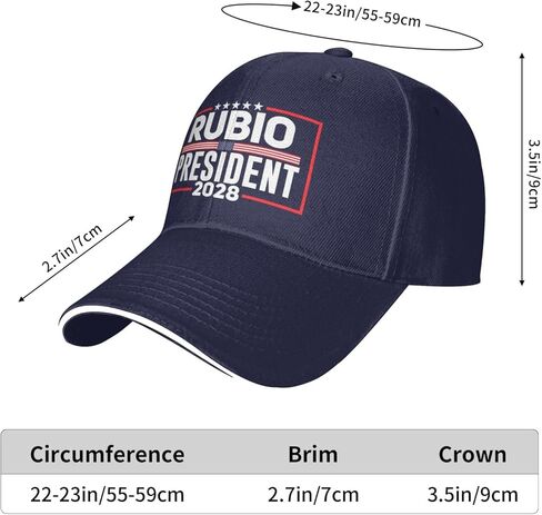 Rubio 2028 Hat Rubio for President 2028 Hat Adjustable Baseball Cap for Men Wemen Black in Saudi Arabia
