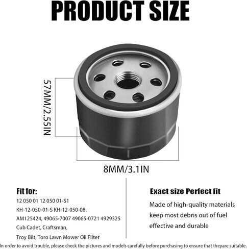49065-7007 فلتر الزيت 49065-0721 492932 492932S 28 050 01-S لكاواساكي FR691V FR730V FR651V FR541V FR600V FX600V FS730 FX600V 4 دورة المحرك AM125424 GY20577 أجزاء محرك جزازة العشب in Kuwait