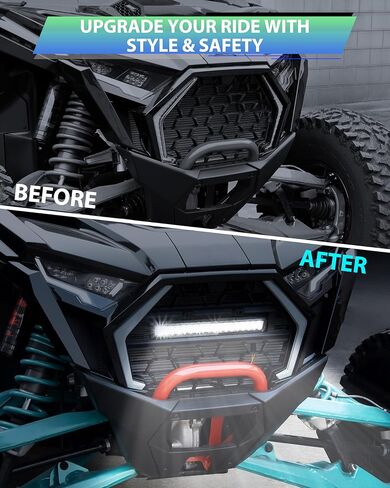 Front Grill with LED Light Bar for Polaris RZR PRO XP/PRO R/PRO S 2025, UTV PP Mesh Grille with Spotlight for RZR PRO Accessories, Replace OEM #5465595-070, #5459950-070 in Saudi Arabia