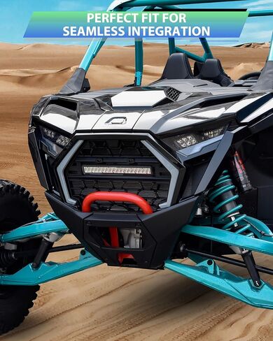 Front Grill with LED Light Bar for Polaris RZR PRO XP/PRO R/PRO S 2025, UTV PP Mesh Grille with Spotlight for RZR PRO Accessories, Replace OEM #5465595-070, #5459950-070 in Saudi Arabia