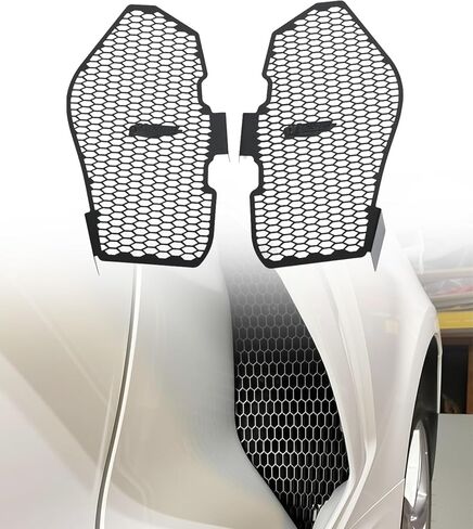 Black Aluminum C8 Side Intake Grille Guard Mesh Fit for Corvette C8 Stingray Z51 2020-2025 2PCS Side Intake Grille Guard Set Front Bumper Grille Grill Cover in Kuwait