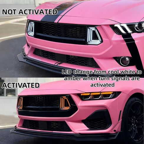 Front Bumper Grill With LED For Ford Mustang 2024-2025 GT Ecoboost S650 Gloss Black Intake Grille Replace（Not Fit For Dark Horse version） in Kuwait