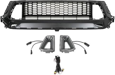 Front Bumper Grill With LED For Ford Mustang 2024-2025 GT Ecoboost S650 Gloss Black Intake Grille Replace（Not Fit For Dark Horse version） in Kuwait