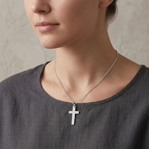 AnnBijoux شخصية محفورة بصمة الصليب قلادة الدينية مجوهرات من صلب لا يصدأ حفظها تحفيز قلادة اسم رسالة المعلقات in Kuwait