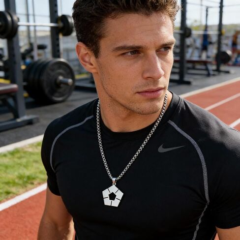 كرة القدم أنيمي الأزرق قفل قلادة سلسلة تأثيري مجوهرات الإكسسوار قلادة - فضية in Kuwait