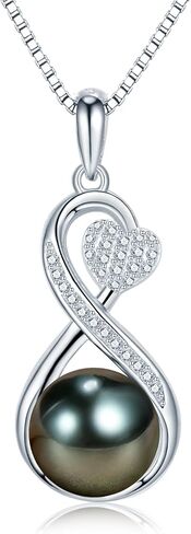 هدايا مجوهرات الزفاف وأعياد الميلاد والذكرى السنوية للزوجة قلادة للنساء من اللؤلؤ التاهيتي الأسود وعيد الحب وعيد الميلاد وعيد الأم وبناء أمك وزوجتك وصديقتك أفضل الهدايا للنساء in Kuwait