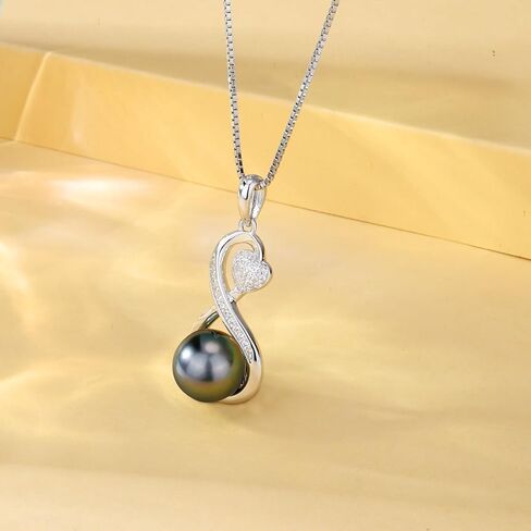 هدايا مجوهرات الزفاف وأعياد الميلاد والذكرى السنوية للزوجة قلادة للنساء من اللؤلؤ التاهيتي الأسود وعيد الحب وعيد الميلاد وعيد الأم وبناء أمك وزوجتك وصديقتك أفضل الهدايا للنساء in Kuwait