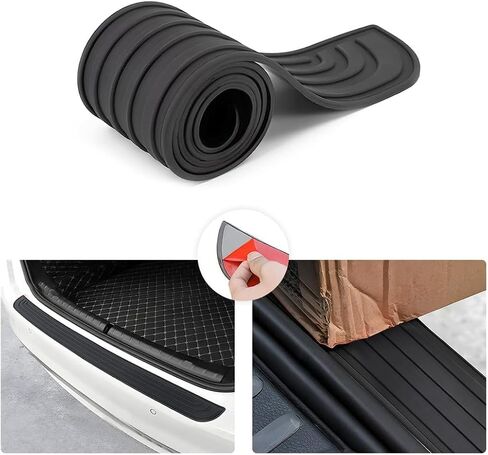 Car Rear Bumper Protector for Porsche Macan 1 (I) 95B I 2014-2024, Rubber Anti-Scratch Trunk Rear Bumper Guard for Cars Trunk Door Sill Guard Strip Accessories in Kuwait