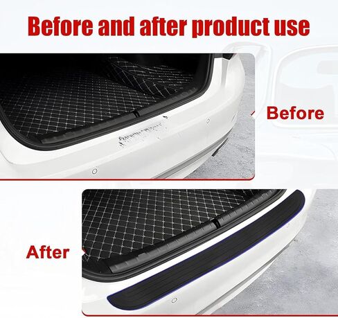 Car Rear Bumper Protector for Porsche Macan 1 (I) 95B I 2014-2024, Rubber Anti-Scratch Trunk Rear Bumper Guard for Cars Trunk Door Sill Guard Strip Accessories in Kuwait
