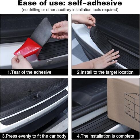 Car Rear Bumper Protector for Porsche Macan 1 (I) 95B I 2014-2024, Rubber Anti-Scratch Trunk Rear Bumper Guard for Cars Trunk Door Sill Guard Strip Accessories in Kuwait