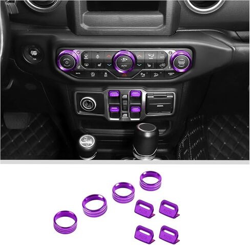 JWWY JL Interior Accessories Dashboard Control Console Switch Knob Cover Trim Kit for 2018-2026 JLU 4xe Rubicon Sahara Sport Gladiator JT Headlight Window Control Panel Decor Red Alloy 8pcs in Saudi Arabia