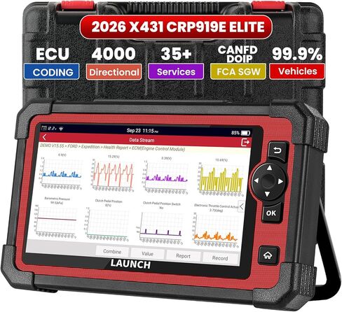 LAUNCH X431 CRP919E Elite OBD2 Scanner, 2025 New Bidirectional Scan Tool with CANFD DOIP, ECU Coding, Active Test, 35+ Service, Full System, FCA Autoauth, TPMS &BST360, 2-Year Free Update in Kuwait
