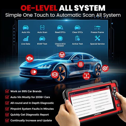 LAUNCH X431 CRP919E Elite OBD2 Scanner, 2025 New Bidirectional Scan Tool with CANFD DOIP, ECU Coding, Active Test, 35+ Service, Full System, FCA Autoauth, TPMS &BST360, 2-Year Free Update in Kuwait