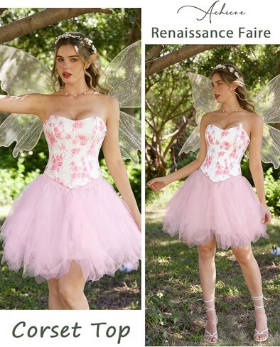Scarlet Darkness Corset Tops for Women Renaissance Floral Bustier Western Concert Going Out Top in Saudi Arabia